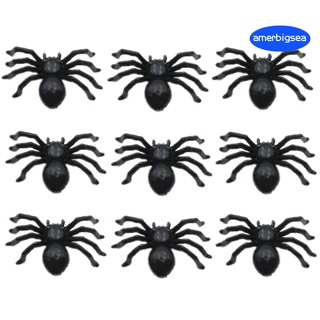 Amerbigsea 30 unids/Set plástico realista Mini araña juguete Halloween fiesta decoración