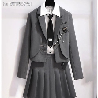 in stock✔☌♤Suit suit female spring and autumn 2021 new college style jk uniform net red fashion temperament pleated skirt two-piece [shipped within 7 days] (6)