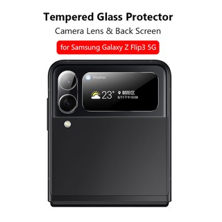 1 set samsung galaxy z flip3 5g protector de lente de cámara pantalla trasera vidrio templado z flip 3 película de protección