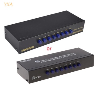 Yxa 8 vías AV interruptor RCA conmutador 8 en 1 salida compuesto Video L/R Selector caja para consolas de juegos DVD STB