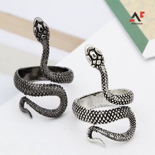 am anillo forma de serpiente diseño ajustable aleación abierta joyería banda de dedo para la vida diaria