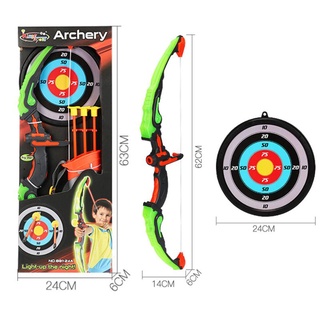exis light up arco de tiro con arco y flecha set de juguetes para niños niñas con 3 flechas de ventosa, objetivo y carcaj (2)