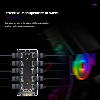 Cjvonn2 De Alta Calidad 10 Puertos RGB Ventilador HUB PC Escritorio SATA Power 5V 3PIN ARGB Extensión Divisor