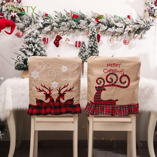 PASTY Stretch Chair Covers Deer Kitchen Supplies Chair Seat Cover Elastic Dining Room Decor Party Accessories Elk Santa Claus Home Decoration Christmas Decorations