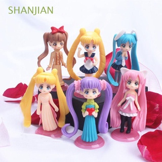 Shanjian Cake decoraciones Jupiter marte Venus Sailor Mercury Anime Sailor Moon figuras de acción
