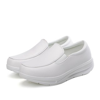 💗Promoción💗Señora cojín de aire enfermera zapatos negro cuña tacón de las mujeres zapatos blancos (4)