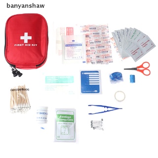 banyanshaw 120pc/pack seguro camping senderismo coche botiquín de primeros auxilios kit de emergencia médica tratamiento cl