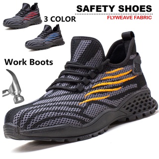 Zapatos de seguridad/botas de seguridad de los hombres transpirable luz zapatos de trabajo anti-golpes anti-punción de acero zapatos dedo del pie zapatillas de deporte botas de senderismo