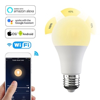 IN STOCK Wifi Smart Bulb With Alexa / Google Home 110V 220V Warm + White Dimmable Timer Function Bulb ☄★