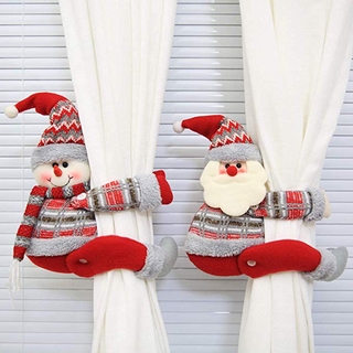 navidad santa claus muñeco de nieve de dibujos animados alce muñeca cortina hebilla/ventana decoración adorno clip cortina peluche juguete regalo de año nuevo (1)