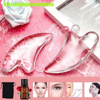Outstandingconnotation Crystal Resin Gua Sha Board raspado placa Facial cuerpo belleza SPA herramienta de masaje