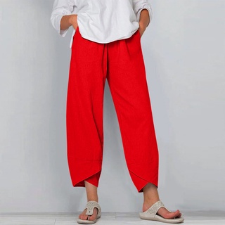 Pantalones casuales con Cintura Elástica para mujer/pantalones largos