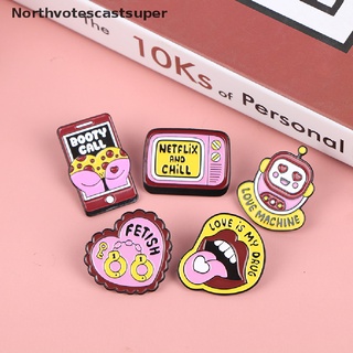 Northvotescastsuper 5Pcs/set Enamel Pin Love Brooch Lapel Pin Cartoon Punk Jewelry Badge Gift NVCS