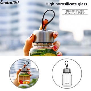 Emden100 - botella de agua de vidrio de borosilicato alto, resistente al calor, con tapa en forma de cilindro para escuela