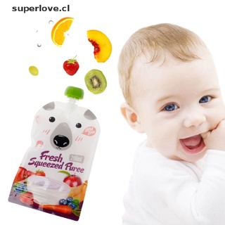 superlove bolsas resellables frescas exprimidas de alta calidad práctica de destete de bebé puré de alimentos.
