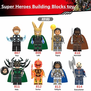 Blocos De Construção De Brinquedos Lego Minifigures Vingadores Super Heroes Thor Hela Loki (1)