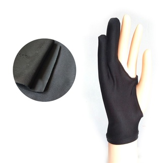 guante antiincrustante negro de 2 dedos, mano derecha e izquierda, dibujo para cualquier gráfico, tableta, tablero de pantalla (6)
