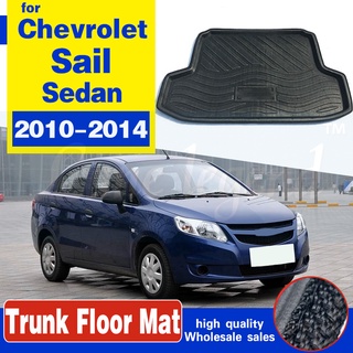 Bandeja de forro de arranque a medida para Chevrolet Sail 2010 - 2014 sedán coche trasero tronco de carga de la alfombra de piso de la alfombra de barro almohadilla protectora (1)