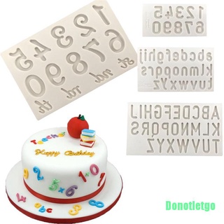 Donotletgo Molde De silicona con Letras y Números Para decoración De pasteles