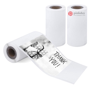Makeid rollo de papel térmico autoadhesivo 57*30 mm recibo papel fotográfico impresión transparente sin BPA de larga duración 5 años para MINI impresora térmica de bolsillo 3 rollos compatibles con Peripage Paperang Poooli0