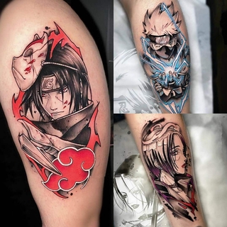 20pcs Anime Estilo Naruto Tatuaje Pegatina Impermeable Temporal