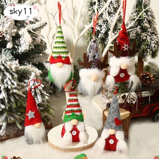 SKY Decoration Christmas Plush Doll Gift Tree Hanging Antlers New Year Ornaments Home Xmas Faceless