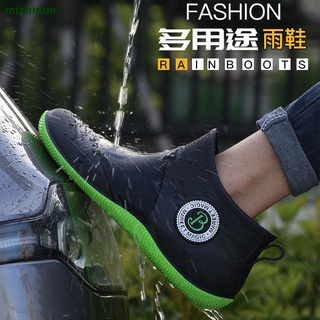 Zapatos De Agua Botas De Lluvia De Los Hombres Antideslizante Resistente Al Desgaste Impermeable Cálido Moda De Tubo Corto Casual De