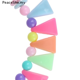 [Peaceshe] 1 juego de collar de cuentas para niños coloridos para niñas bubblegum hecho a mano para niños juguete MY (4)