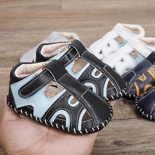 fuandan 1 par de zapatos de bebé huella patrón suela antideslizante transpirable bebé unisex cerrado dedo del pie sandalias para el verano