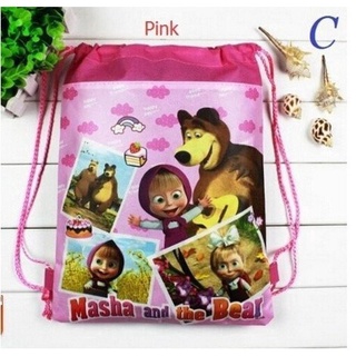 Keshieng keshieng telas de Masha y el oso mochila con cordón de las niñas bolsa de fiesta de los niños bolsa de la escuela (2)