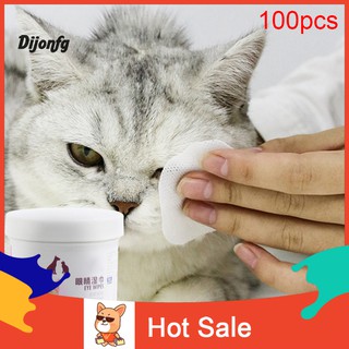 di 100 unids/botella mascota gatos lagrimas eliminación de manchas limpieza de ojos toallitas húmedas servilleta de pañuelos