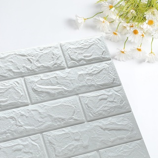 Self-Adhesive 3D Brick Wall Sticker DIY Waterproof Foam Wallpaper Kids Room Kitchen Ceiling Background Wall Decals