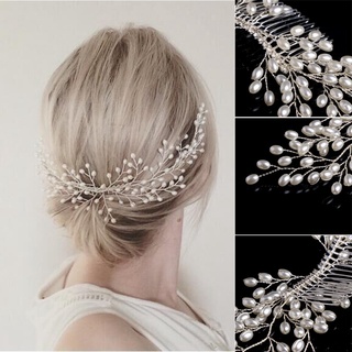 zjj nupcial imitación perla boda niñas tiara tocado diadema peine de pelo joyería fiesta (5)