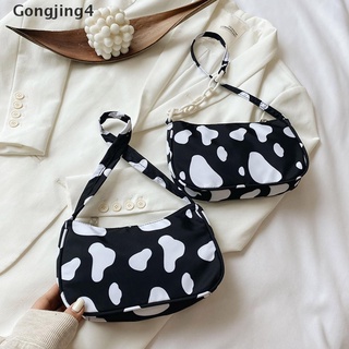 Gongjing4 moda leche de vaca impresión cebra patrón de las mujeres bolso de mano Totes axilas bolsos de hombro mi