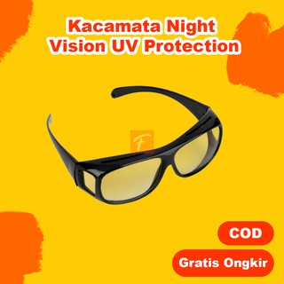 Forauto Night Vision - gafas de protección UV, color negro y amarillo
