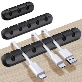 7 Holes Cable Management Cord Organizer Clips / Silicone Self Adhesive Cord Holders