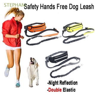 stephani - arnés reflectante para perros, manos libres, correa para perros, correa para caminar, nylon, seguridad nocturna, ajustable, cuello de jogging, multicolor