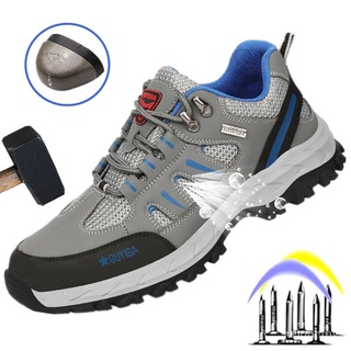 Zapatos de seguridad de trabajo de los hombres de las mujeres de trabajo zapatilla de deporte de acero zapatos dedo del pie Indestructible construcción de calzado protector Anti-golpes Anti-golpes UTba