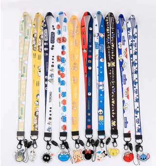 Precioso Disney de dibujos animados Mickey oso desmontable teléfono móvil tarjeta cuello colgante cordón llavero bolsa cordón