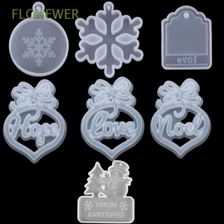 Flovewer 7 pzs colgantes DIY bolsa De decoración joyería fabricación De herramientas árbol De navidad Moldes De Resina epoxi Molde De Cristal