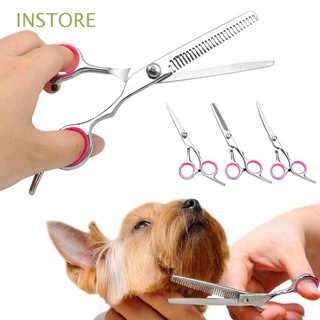 Instore tijeras de borde afilados tijeras de pelo de perro peluquería de corte adelgazamiento de acero inoxidable de seguridad Animal suministros de aseo (1)