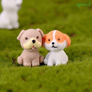 AGNUS DIY figuritas decoración del hogar Micro paisaje perros miniatura lindo Mini Animal resina artesanía hadas decoración jardín casa de muñecas