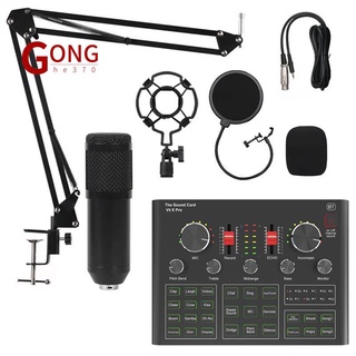bm800 micrófono de condensador conjunto con v9x pro tarjeta de sonido mezclador para transmisión en vivo grabación ordenador karaoke cantar
