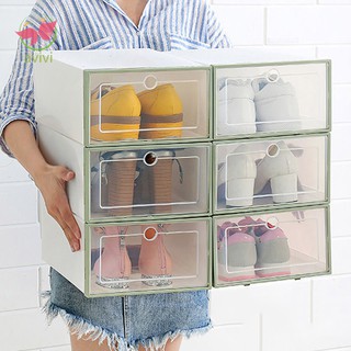 caja de zapatos de plástico transparente con diseño de tapa, almacenamiento de zapatos, herramienta de almacenamiento para el hogar (8)