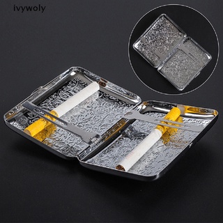 ivywoly - caja de cigarrillos portátil de metal para 16 cigarrillos, caja cl