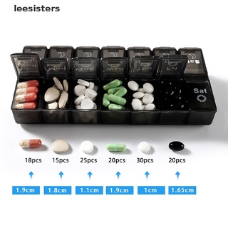 Leesisters 7 days weekly pill case 14grids medicine tablte dispenser organizer pill box CL