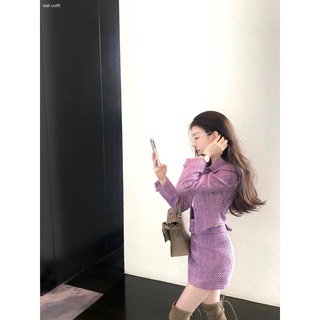 Joyingfeng [joven miembro Ying] Monet púrpura pequeño fragancia abrigo mujer primavera y otoño corto pequeño abrigo corto