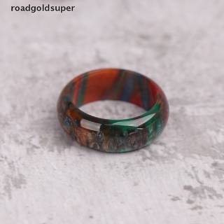 rgj 1 pza anillos de dedo redondos únicos arco iris coloridos resina acrílica geométrica para mujeres super (7)