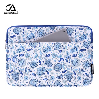 Canvasartisan estilo indio Floral portátil bolsa impermeable funda de cuero Tablet iPad funda con bolsillo frontal para Macbook Air Pro 11/12/13/14/15 pulgadas (1)