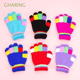 GHARING Girls Finger Gloves Comfortable Thickened Baby Mittens Windproof Winter Boys Outdoor Sports Children Warm Knitted Mittens/Multicolor